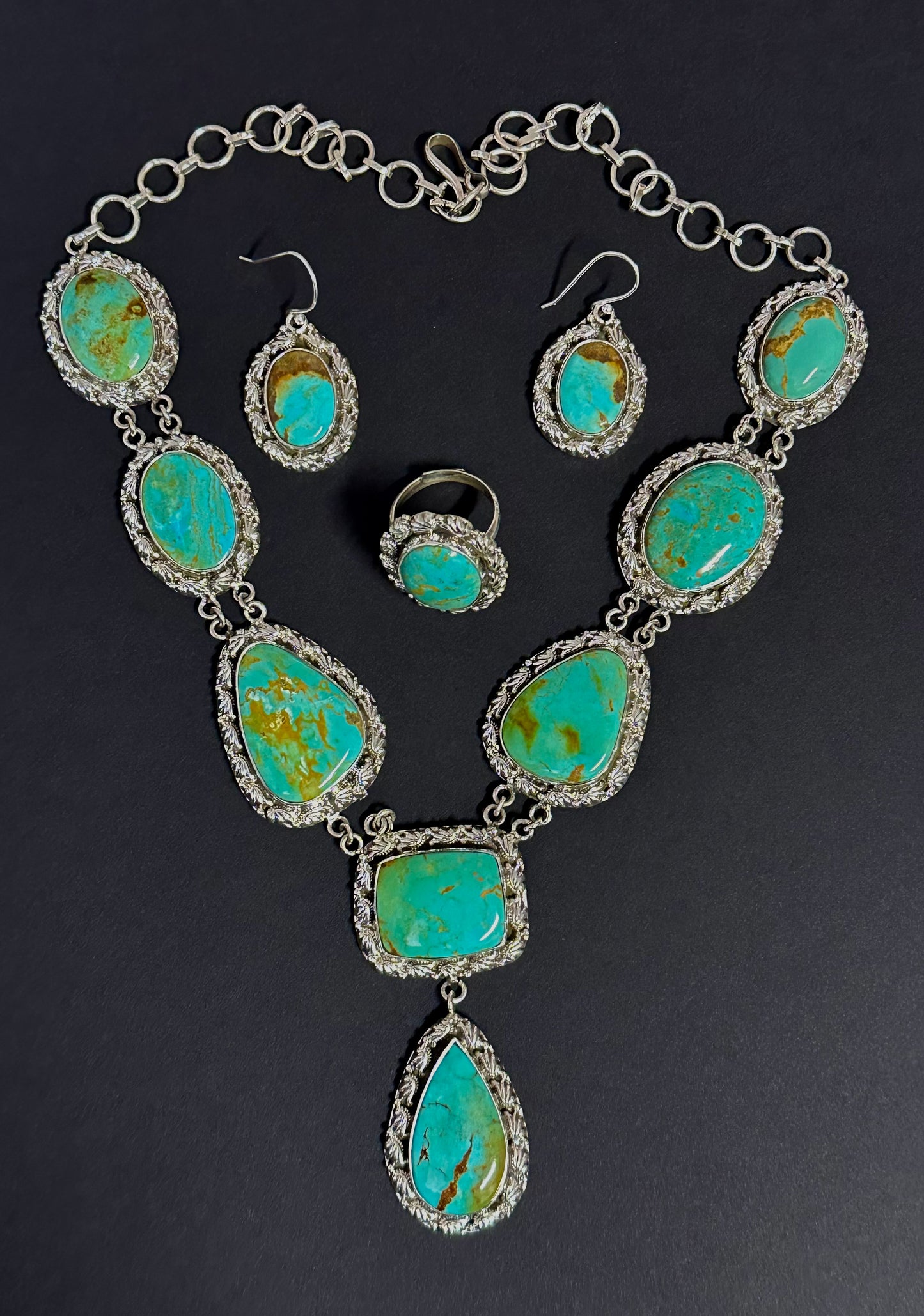 Turqouise set in Sterling silver with adjustable ring
