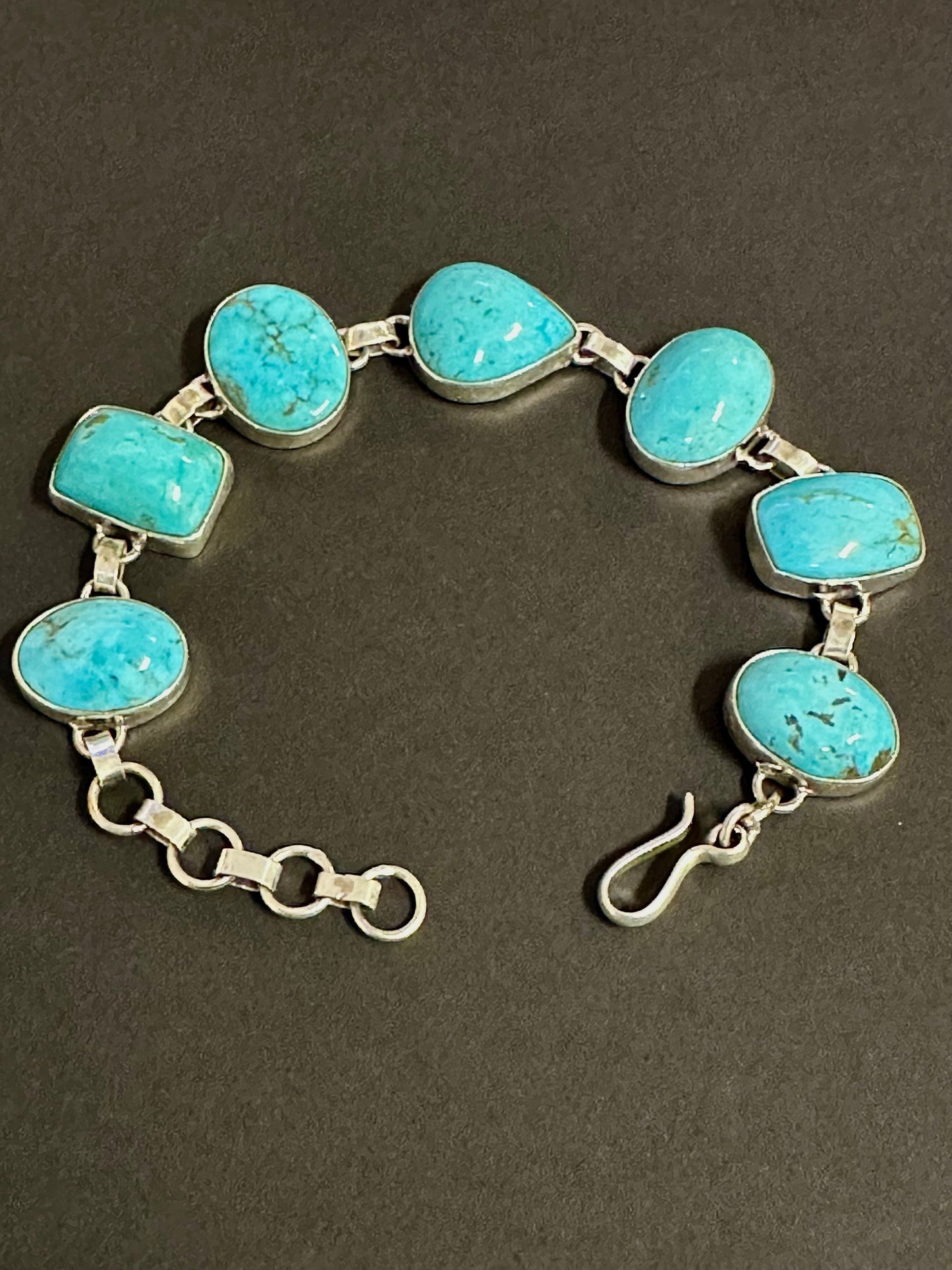 Turqouise set in sterling silver with adjustable ring and bracelet
