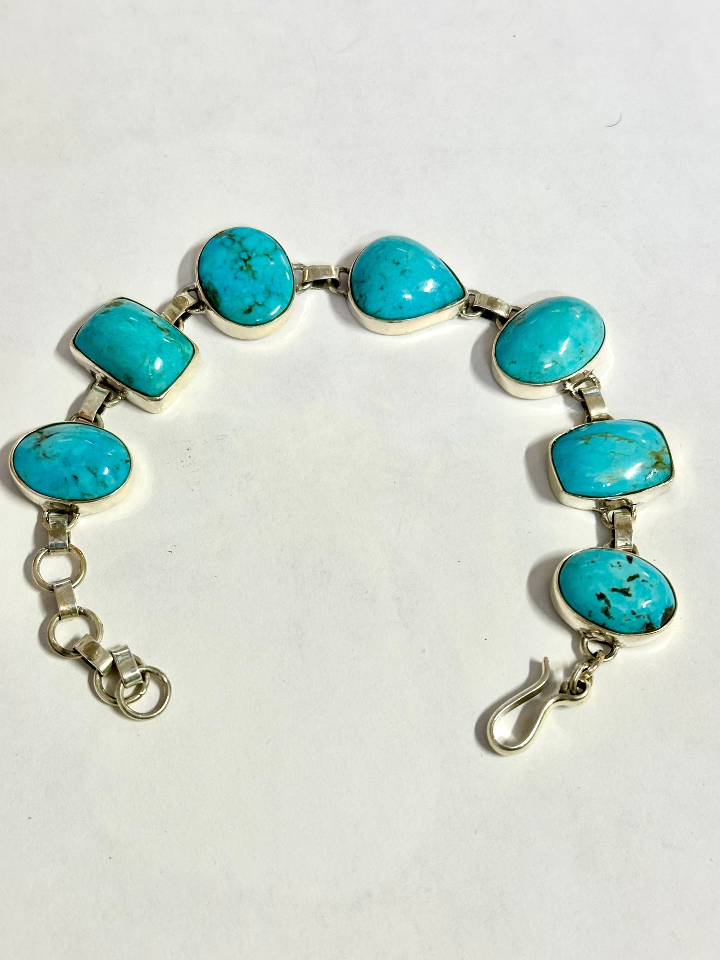 Turqouise set in sterling silver with adjustable ring and bracelet