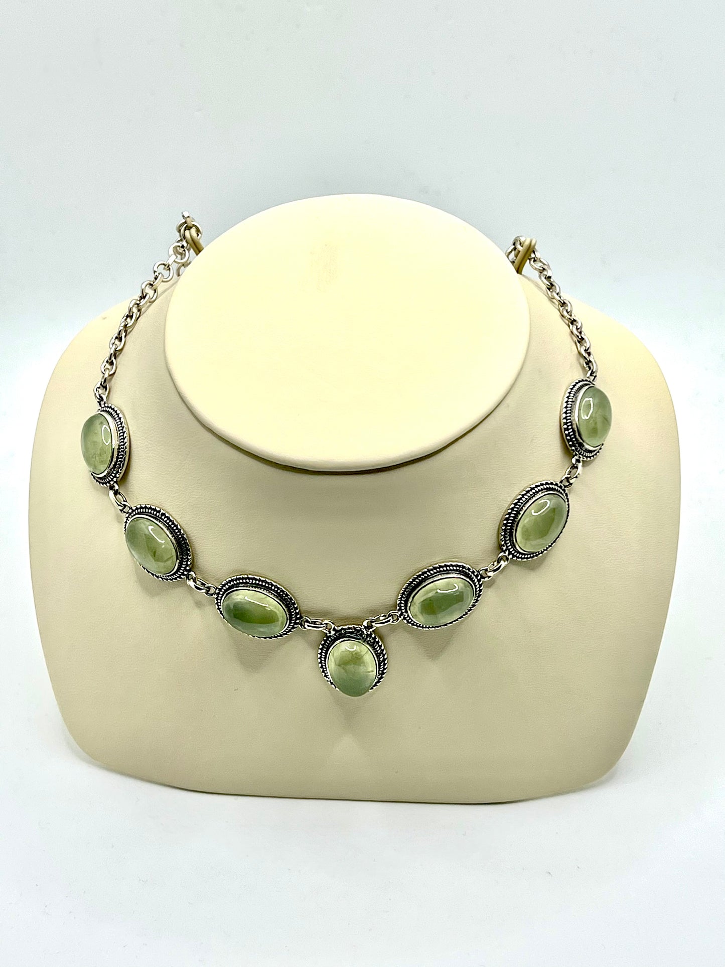 Silver Necklace in semi precious stones