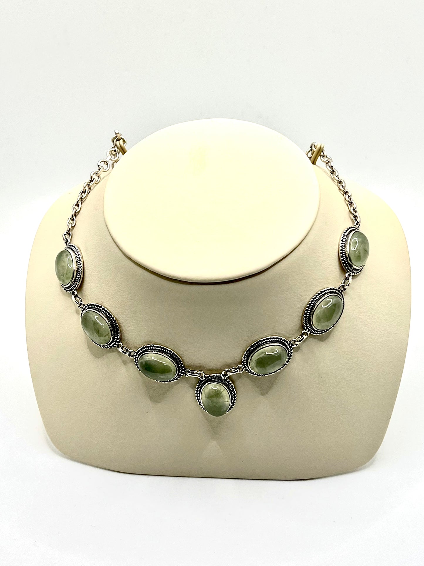 Silver Necklace in semi precious stones