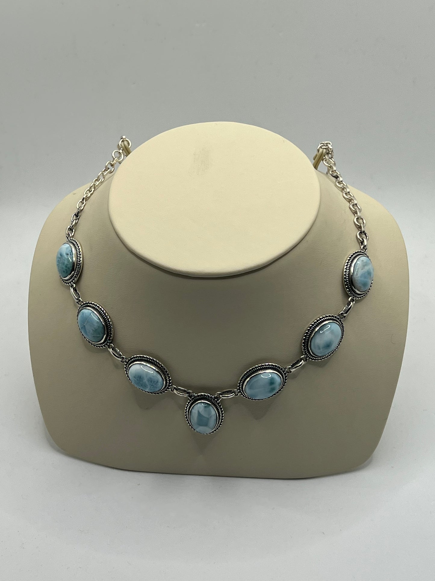 Silver Necklace in semi precious stones