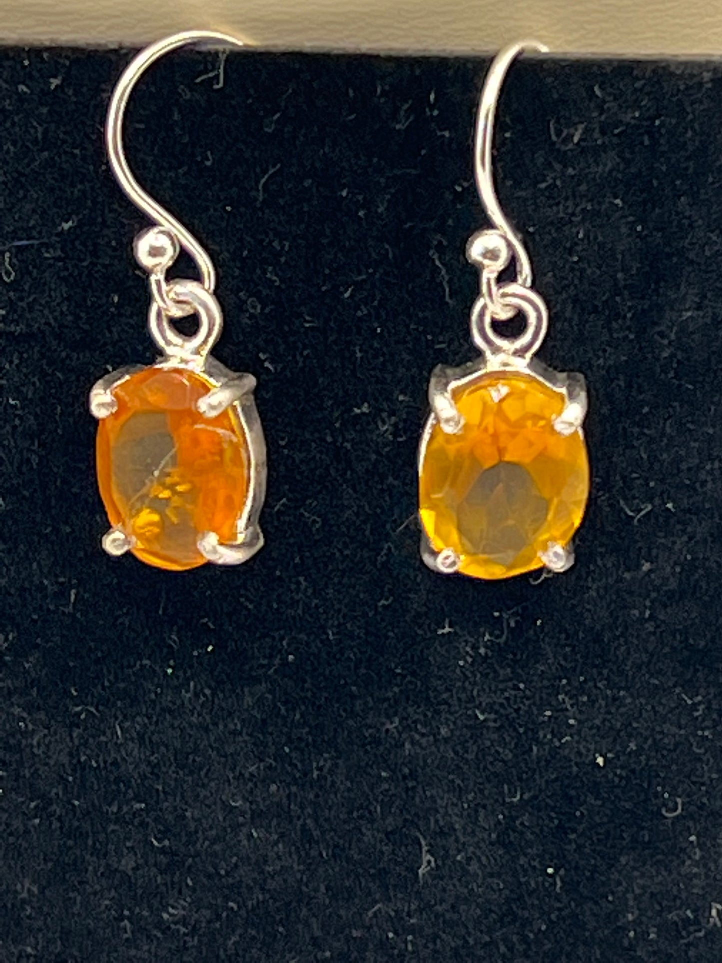 Amber earring in sterling silver