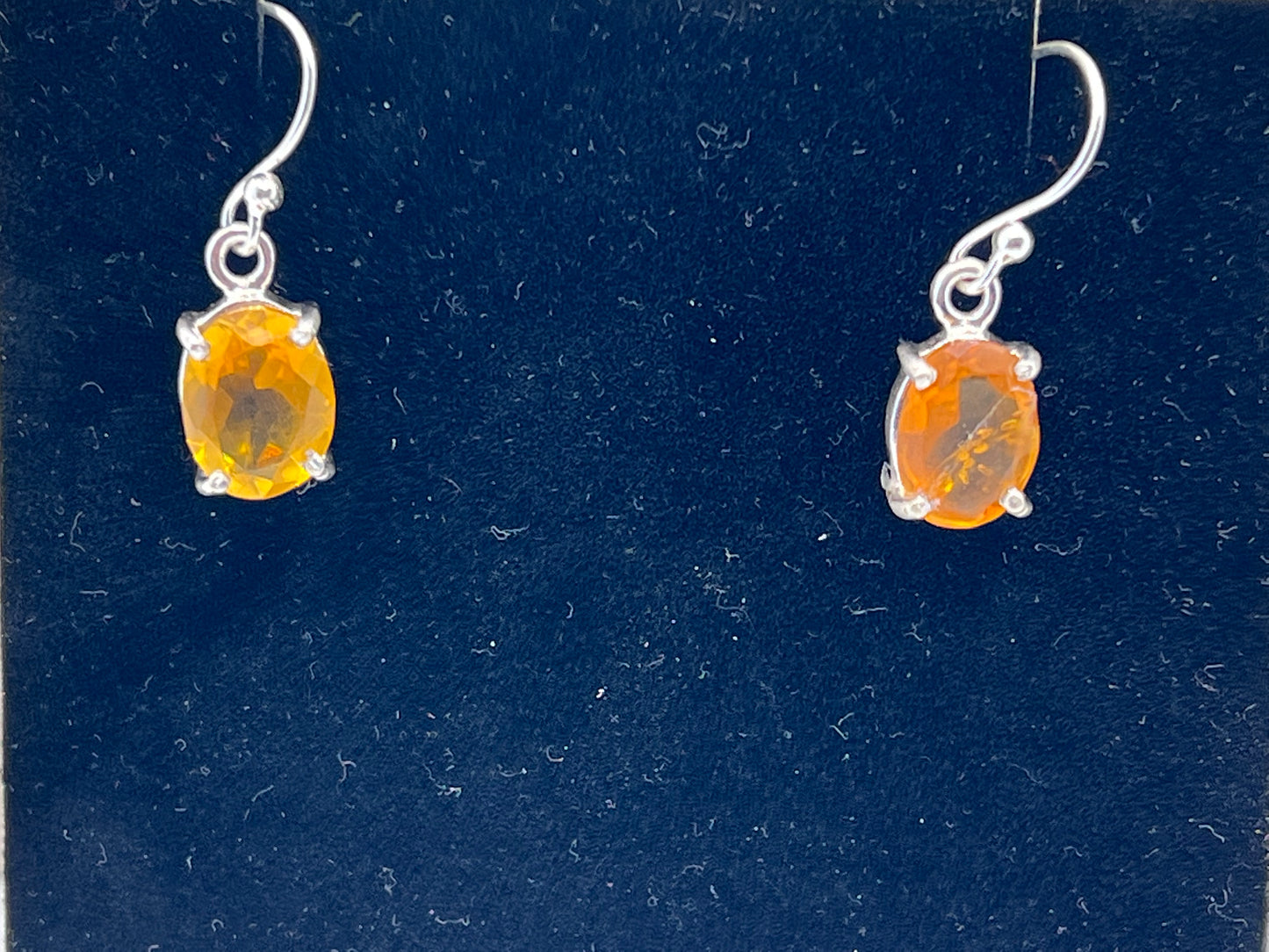 Amber earring in sterling silver